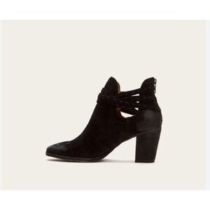 Frye Suede‎ Naomi Pickstitch Ankle Booties Leather Accent Size 9 Cowgirl Western